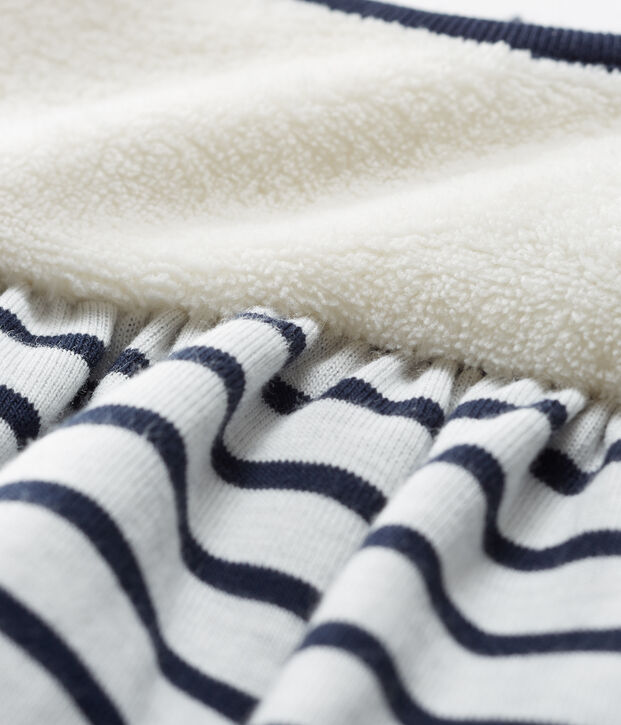 Abito a maniche lunghe da beb&egrave; femmina a righe bianco/blu