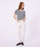 T-shirt a maniche corte in cotone a righe donna blu/bianco