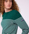 T-shirt marini&egrave;re in cotone donna verde/bianco