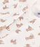 Pigiama in cotone a maniche corte con leopardi per bimbi, unisex bianco MARSHMALLOW/bianco MULTICO