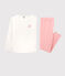 Pigiama ragazza in ciniglia rosa CHARME/bianco MARSHMALLOW
