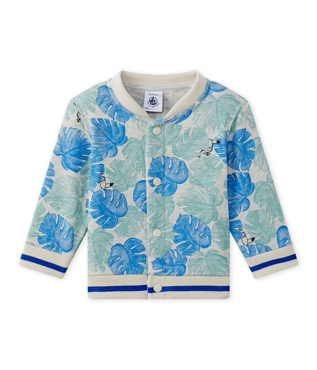 Cardigan beb&eacute; bambino stampato grigio/multicolore