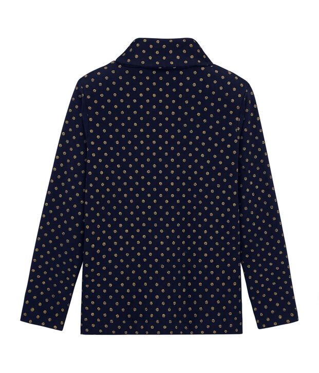 Dolcevita a pois per bambina blu/giallo