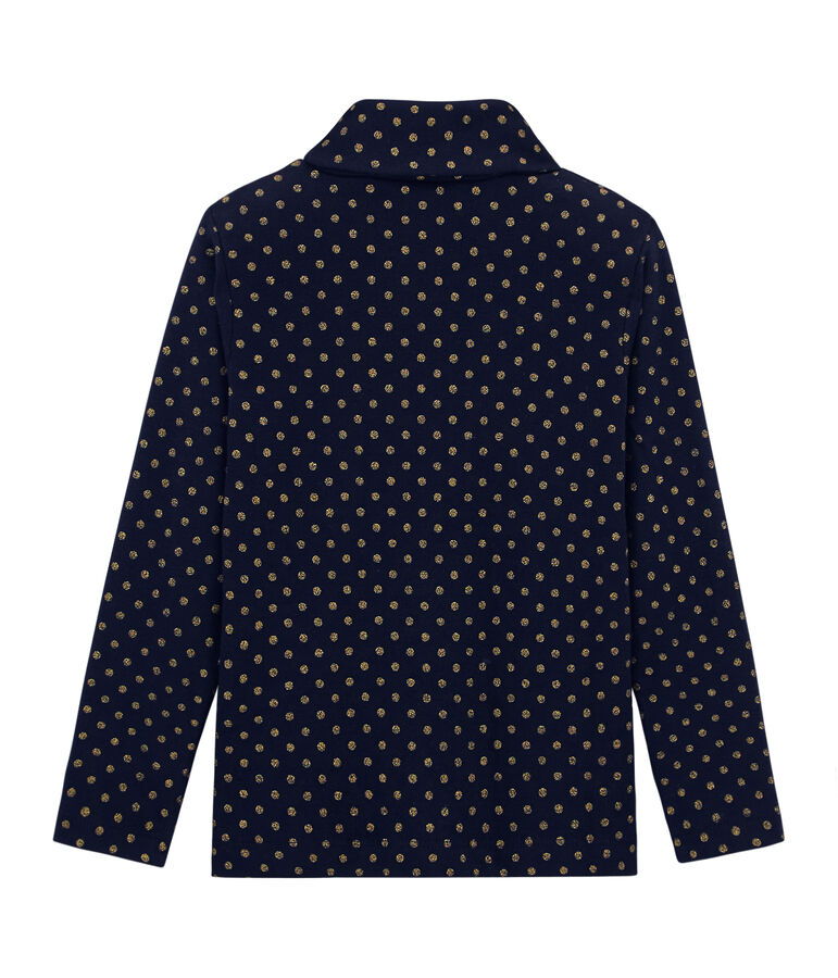 Dolcevita a pois per bambina blu/giallo