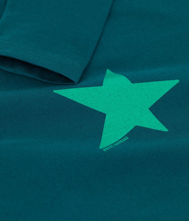 T-shirt bambino a maniche lunghe in cotone verde