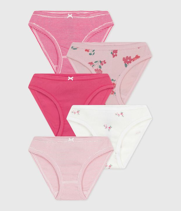Set di slip in cotone con stampa a fiori bambina multicolore