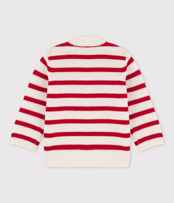 Pull in jersey bebè bianco MARSHMALLOW/rosso TERKUIT