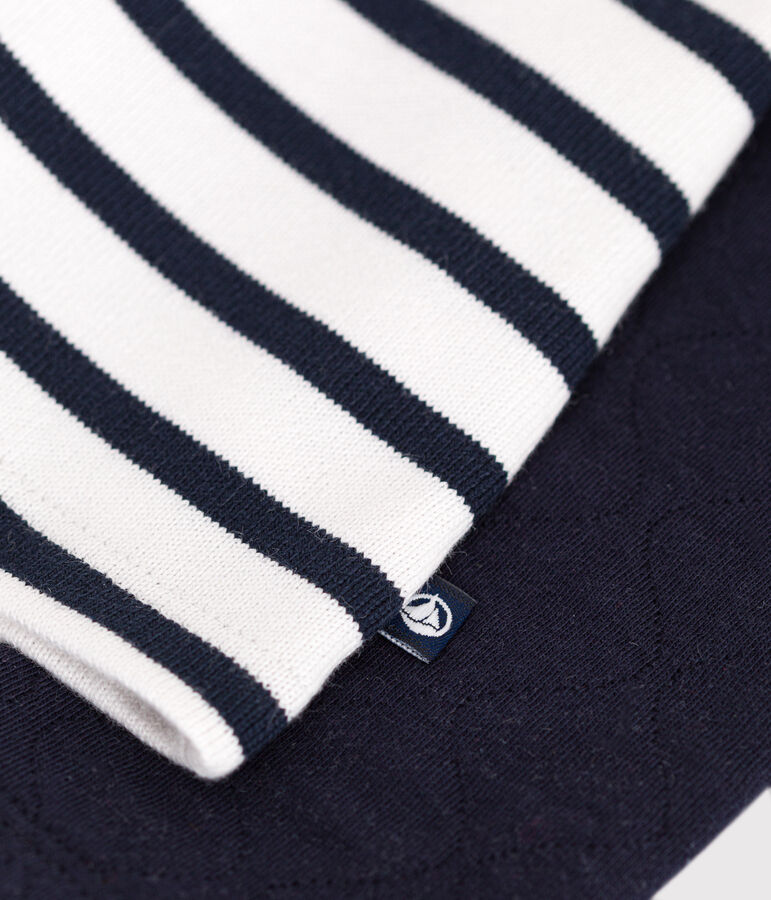 Abito a maniche lunghe in tubique neonato blu/bianco