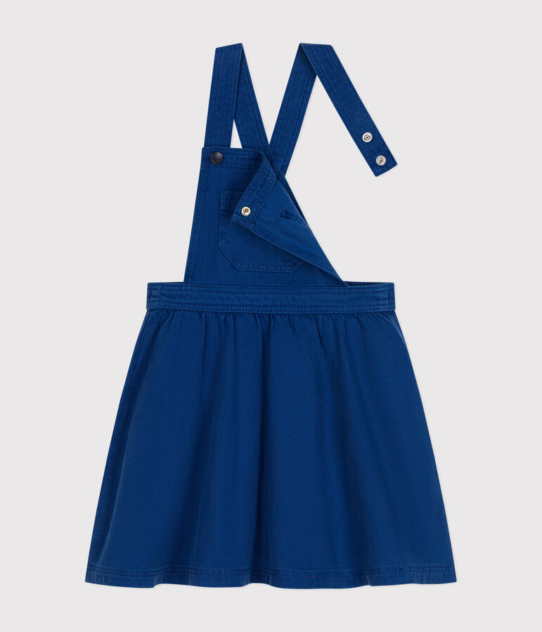 Abito salopette in serge bambina blu