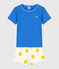 Pigiama corto blu bambino in cotone blu BRASIER/bianco MULTICO