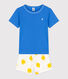 Pigiama corto blu bambino in cotone
