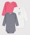 Confezione da 3 body a righe a maniche lunghe in cotone biologico variante 1
