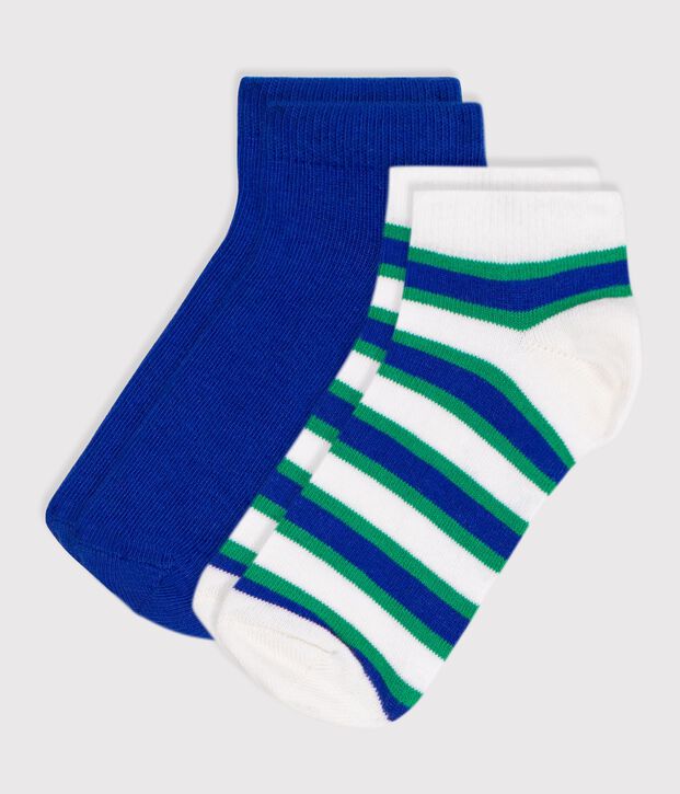 2 paia di calzini in cotone a righe bambino multicolore