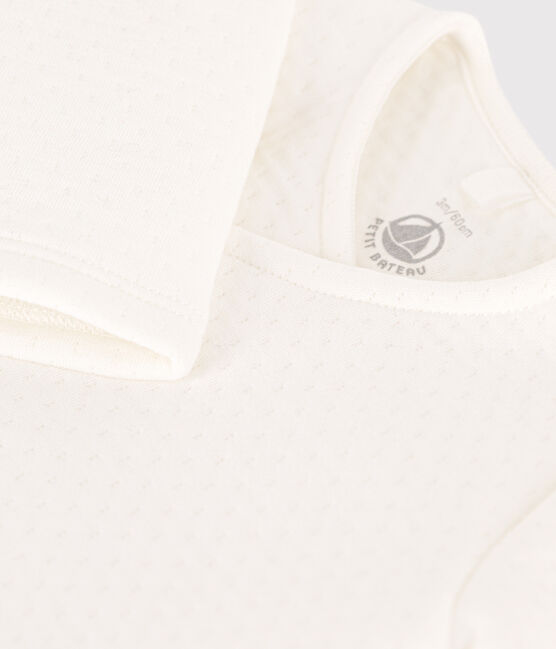 Scaldacuore bebè in tubique trapuntato e cotone bianco MARSHMALLOW