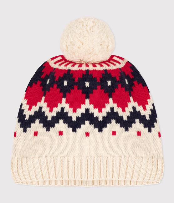 Cappellino jaquard in lana bambino unisex bianco AVALANCHE/ MULTICO