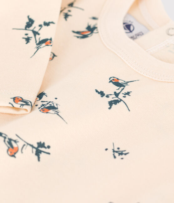 T-shirt a maniche lunghe in jersey stampato per bebè bianco AVALANCHE/ MULTICO