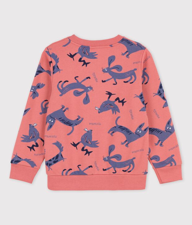 Felpa in molleton bambina / bambino rosa/multicolore