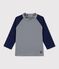 T-shirt anti-UV ecoresponsabile bebè femmina/maschio blu SMOKING/bianco MARSHMALLOW