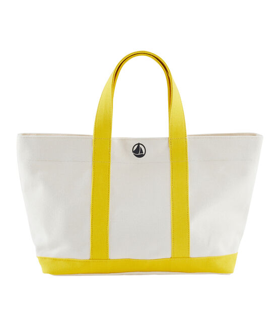 Borsa shopping bianco MARSHMALLOW/giallo SHINE