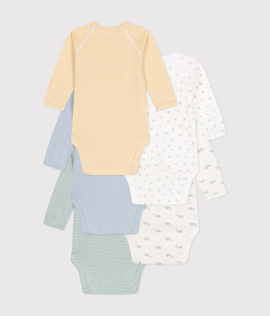 Confezione da 5 body incrociati a maniche lunghe in cotone neonato variante 1