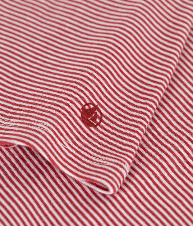 Dolcevita in cotone a righe donna rosso/bianco