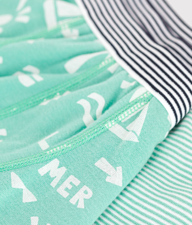 Set di 2 boxer in cotone con stampa bambino multicolore