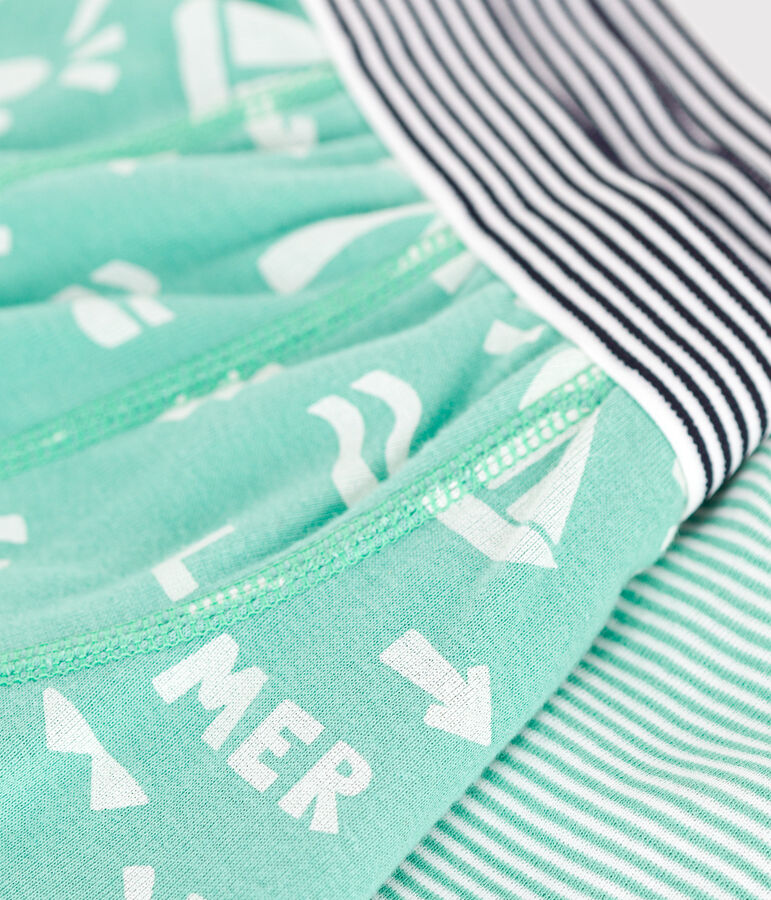 Set di 2 boxer in cotone con stampa bambino multicolore