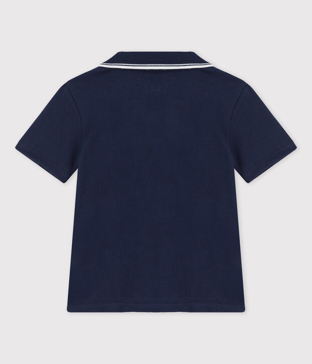 Polo manica corta in jersey bambino blu