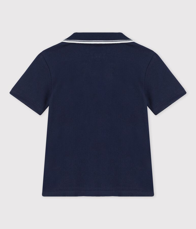 Polo manica corta in jersey bambino blu