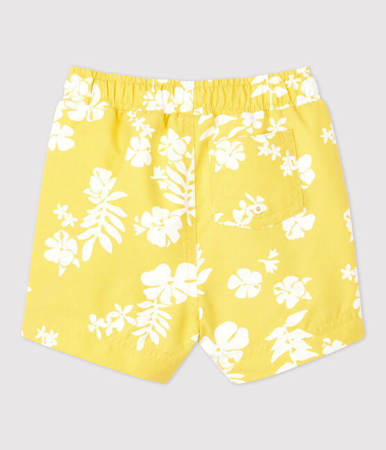 Shorts mare eco-sostenibili per bebè giallo ORGE/bianco MARSHMALLOW