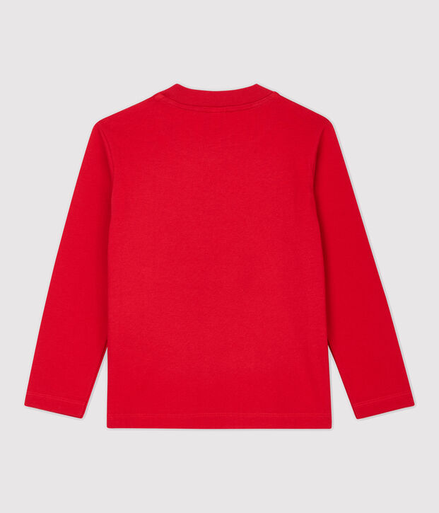 T-shirt bambino a maniche lunghe in cotone rosso