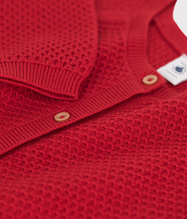 Cardigan in cotone bambina rosso