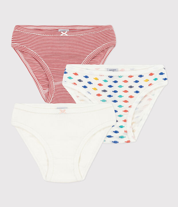 Confezione da 3 slip in cotone con animali marini multicolore