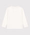 T-shirt bambino a maniche lunghe in cotone bianco