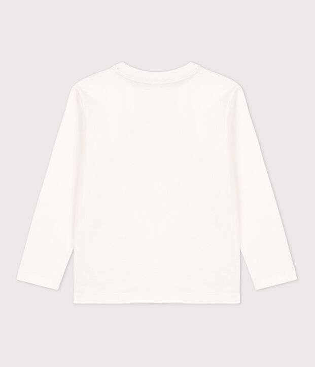 T-shirt bambino a maniche lunghe in cotone bianco