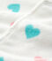 Tutina imbottita a cuori bebè in pile bianco MARSHMALLOW/bianco MULTICO