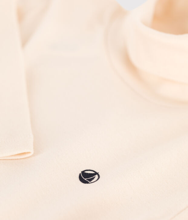 Dolcevita in cotone bambino unisex ecru