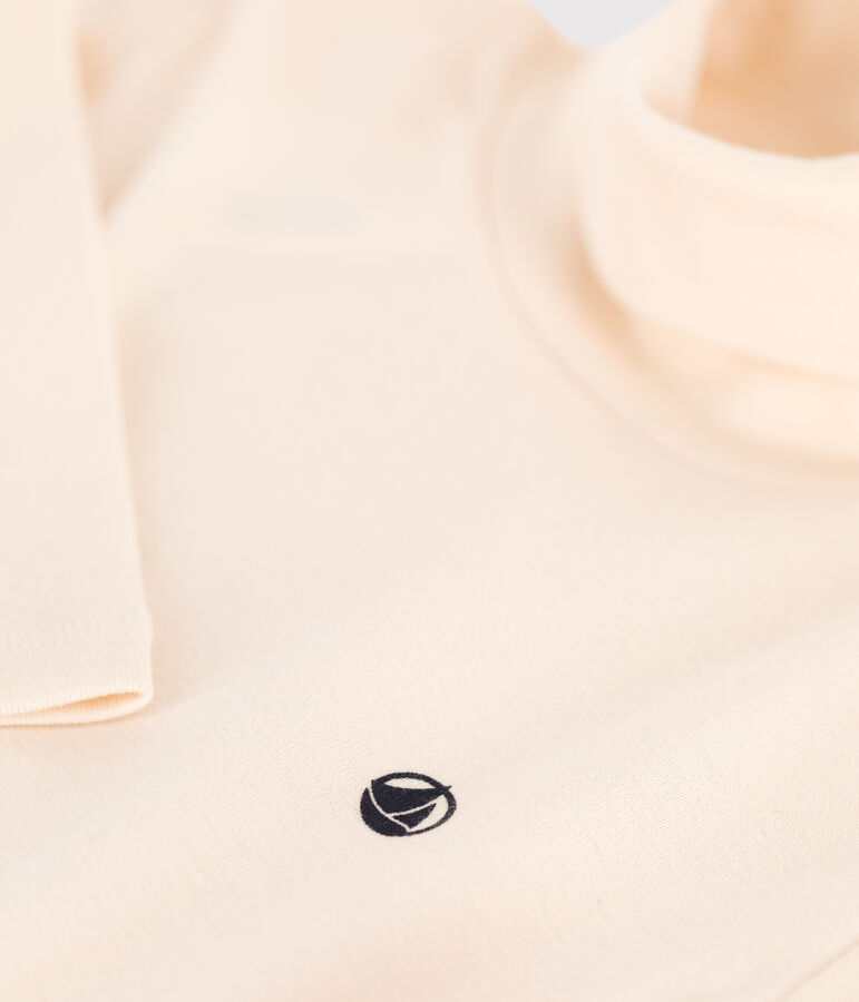 Dolcevita in cotone bambino unisex ecru