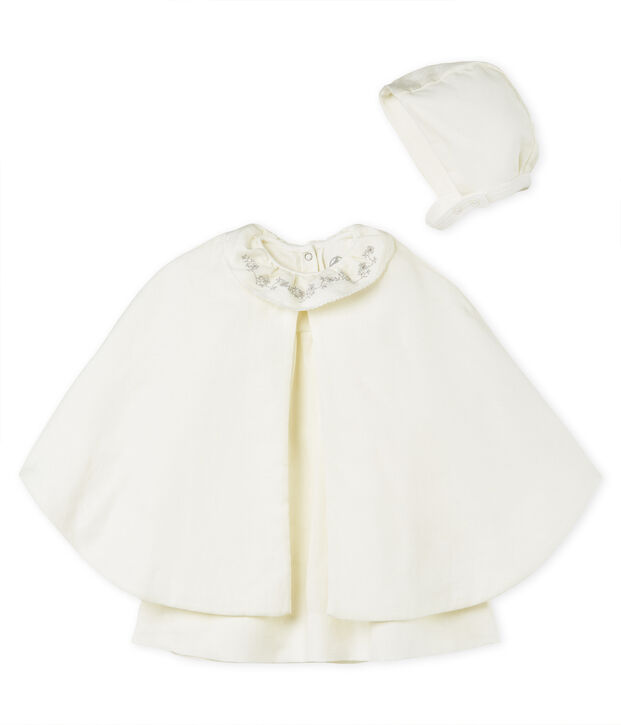 Completo 3 pezzi da cerimonia beb&egrave; femmina in lino multicolore