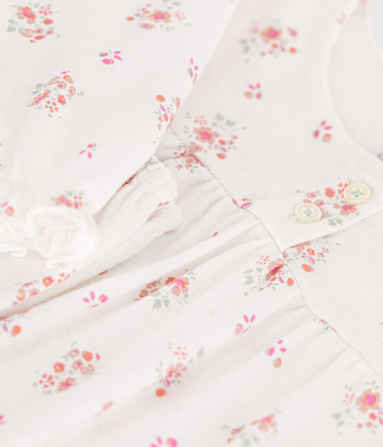 Pigiama bambino in cotone con stampa a fiori bianco MARSHMALLOW/bianco MULTICO