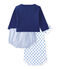 Coordinato 3 pezzi per bebé maschio blu CHALOUPE/bianco ECUME/ PERSE