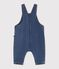 Salopette lunga in denim on tasca a cuore neonata blu