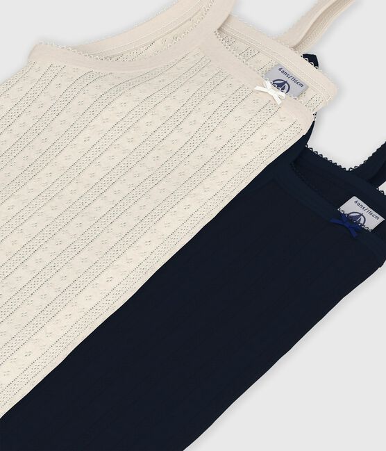 Set di canotte in cotone traforato tinta unita bambino variante 1