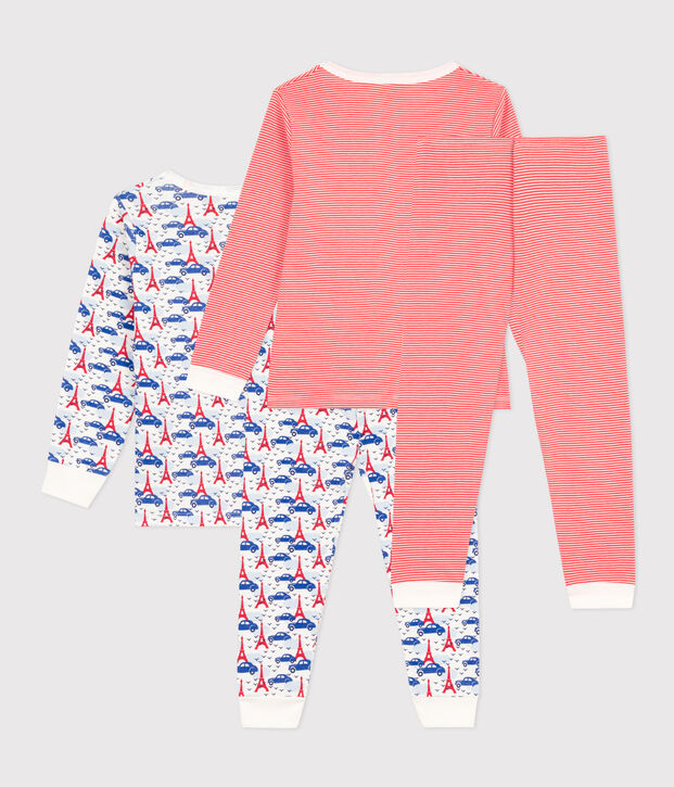 Confezione da 2 pigiami bambino unisex in cotone motivo Parigi e righe multicolore