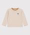 T-shirt a maniche lunghe a righe bambino beige/ecru/beige