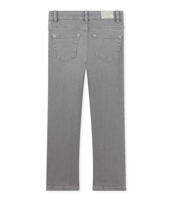 Pantaloni slim bambina in jeans stretch grigio Gris