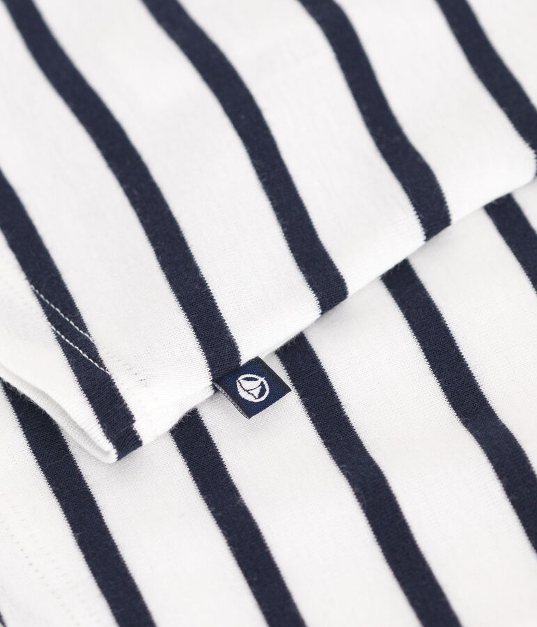 Blusa senza maniche in cotone a righe neonato bianco/blu