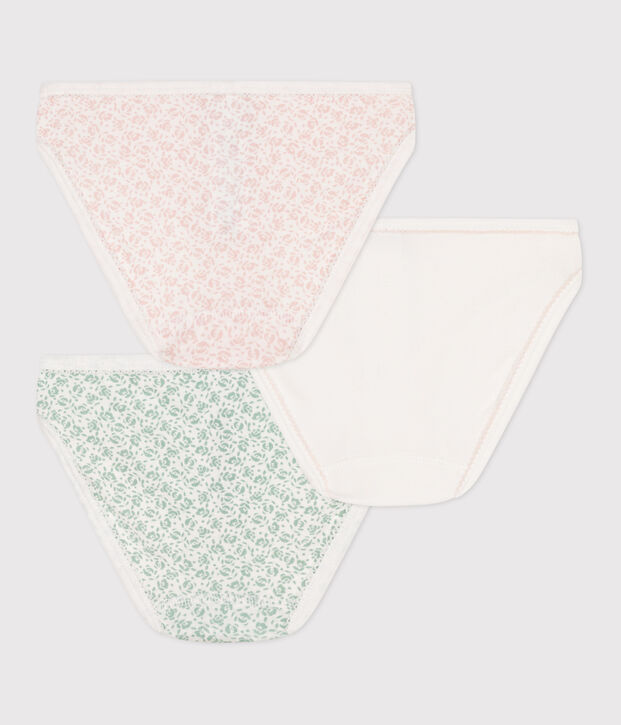 Set di 3 slip in cotone a fiori bambino multicolore