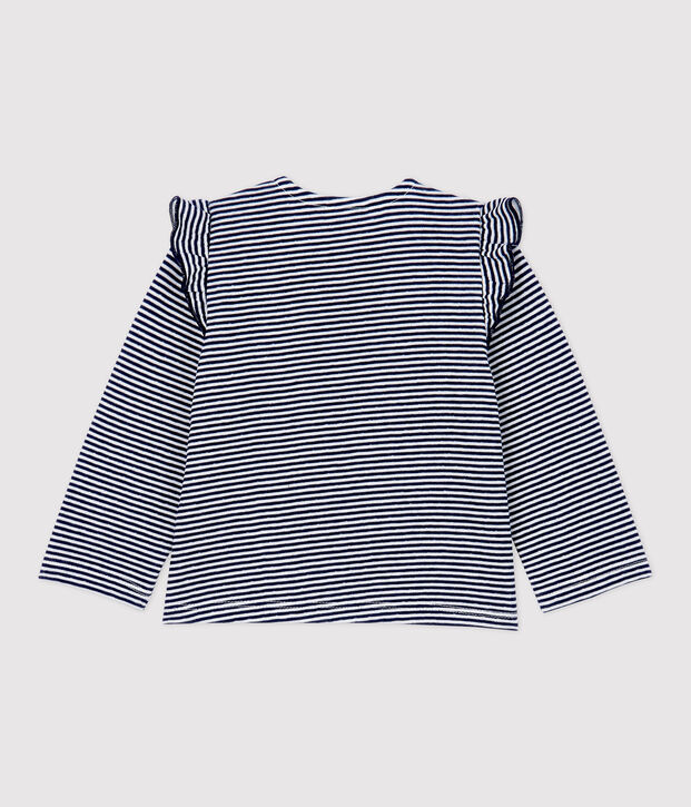 Cardigan in cotone beb&egrave;. blu/bianco