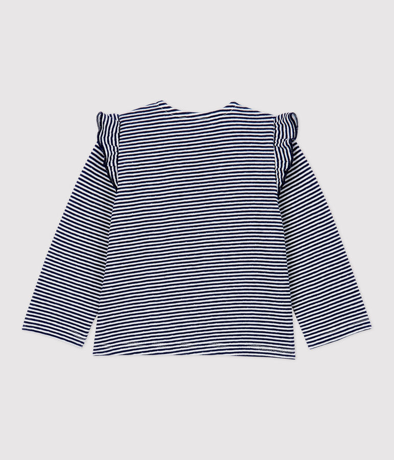 Cardigan in cotone beb&egrave;. blu/bianco